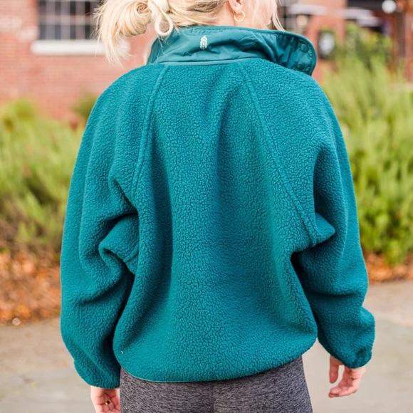 NWT Free People FP Movement Hit the Slopes fleece jacket cropped Turquoise XS - Picture 5 of 5
